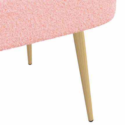 Klädd bänk med ryggstöd Rosa 110 x 60 x 76 cm Bouclé