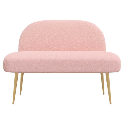 Klädd bänk med ryggstöd Rosa 110 x 60 x 76 cm Bouclé