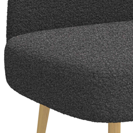 Klädd bänk med ryggstöd Mörkgrå 110 x 60 x 76 cm Bouclé