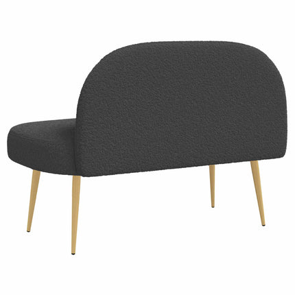 Klädd bänk med ryggstöd Mörkgrå 110 x 60 x 76 cm Bouclé
