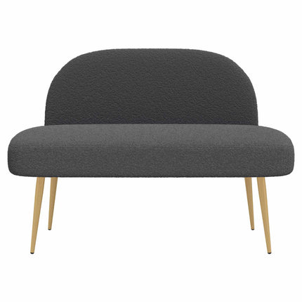 Klädd bänk med ryggstöd Mörkgrå 110 x 60 x 76 cm Bouclé