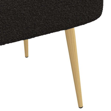 Klädd bänk med ryggstöd Svart 110 x 60 x 76 cm Bouclé