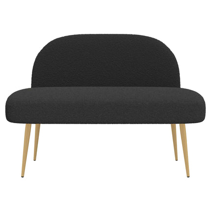 Klädd bänk med ryggstöd Svart 110 x 60 x 76 cm Bouclé