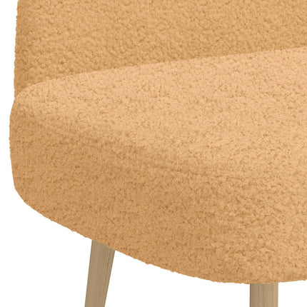 Klädd bänk med ryggstöd Beige 110 x 60 x 76 cm Bouclé