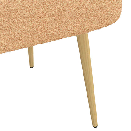 Klädd bänk med ryggstöd Beige 110 x 60 x 76 cm Bouclé