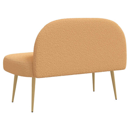 Klädd bänk med ryggstöd Beige 110 x 60 x 76 cm Bouclé