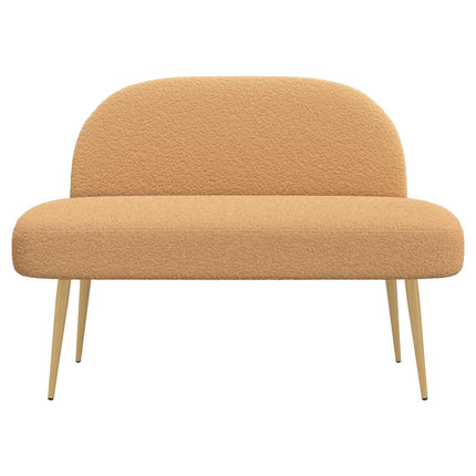 Klädd bänk med ryggstöd Beige 110 x 60 x 76 cm Bouclé