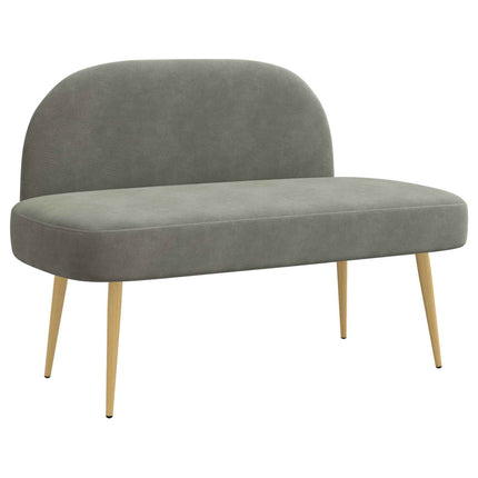 Klädd bänk med ryggstöd Ljusgrå 110 x 60 x 76 cm Kordread tyg