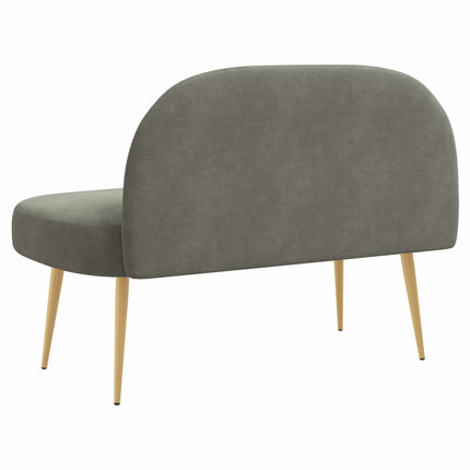 Klädd bänk med ryggstöd Ljusgrå 110 x 60 x 76 cm Kordread tyg