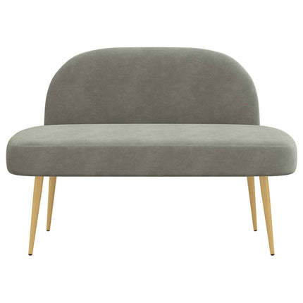 Klädd bänk med ryggstöd Ljusgrå 110 x 60 x 76 cm Kordread tyg