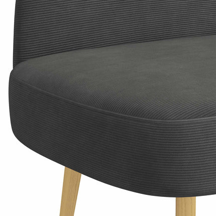 Klädd bänk med ryggstöd Mörkgrå 110 x 60 x 76 cm Kordread tyg