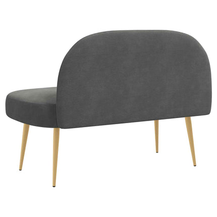 Klädd bänk med ryggstöd Mörkgrå 110 x 60 x 76 cm Kordread tyg