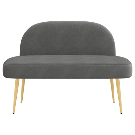 Klädd bänk med ryggstöd Mörkgrå 110 x 60 x 76 cm Kordread tyg