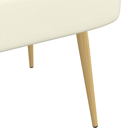 Klädd bänk med ryggstöd Gräddvit 110 x 60 x 76 cm Kordread tyg