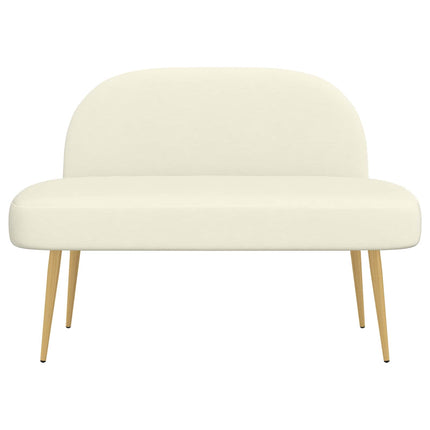 Klädd bänk med ryggstöd Gräddvit 110 x 60 x 76 cm Kordread tyg