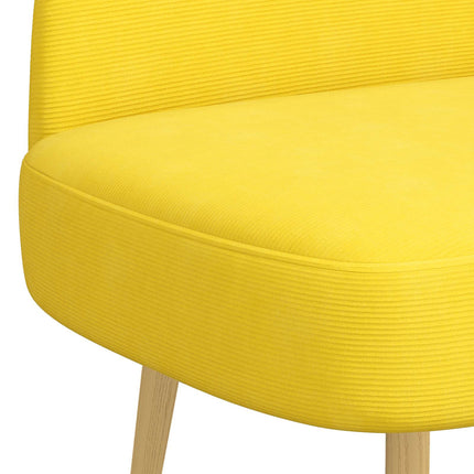 Klädd bänk med ryggstöd Ljusgul 110 x 60 x 76 cm Kordread tyg