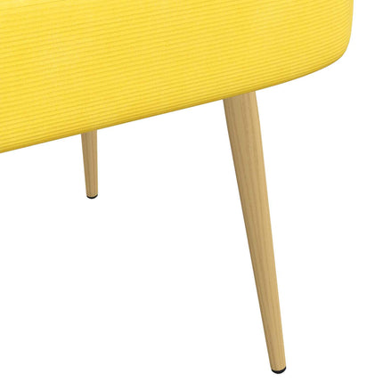 Klädd bänk med ryggstöd Ljusgul 110 x 60 x 76 cm Kordread tyg