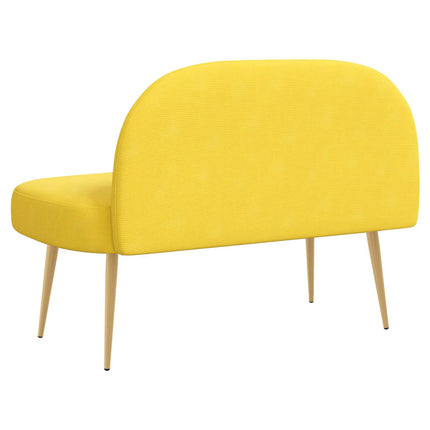 Klädd bänk med ryggstöd Ljusgul 110 x 60 x 76 cm Kordread tyg