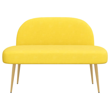 Klädd bänk med ryggstöd Ljusgul 110 x 60 x 76 cm Kordread tyg