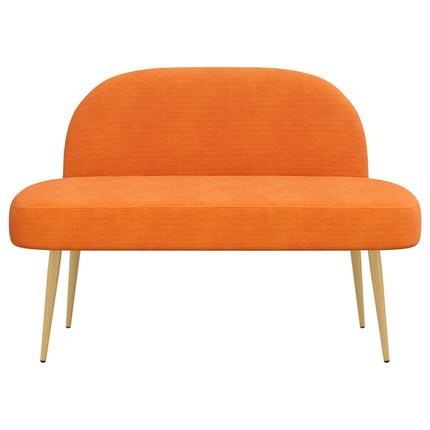 Klädd bänk med ryggstöd Orange 110 x 60 x 76 cm Kordread tyg