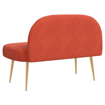 Klädd bänk med ryggstöd Röd orange 110 x 60 x 76 cm