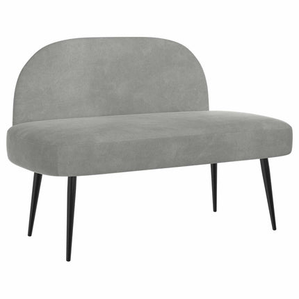 Klädd bänk med ryggstöd Ljusgrå 110 x 60 x 76 cm Sammet