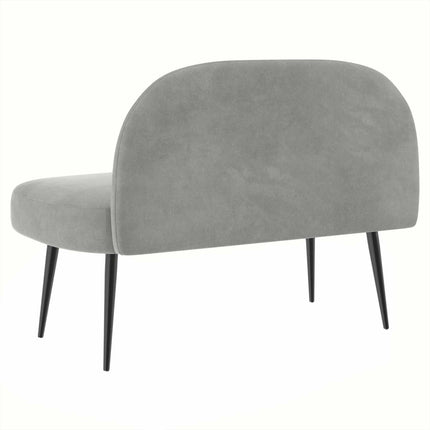 Klädd bänk med ryggstöd Ljusgrå 110 x 60 x 76 cm Sammet