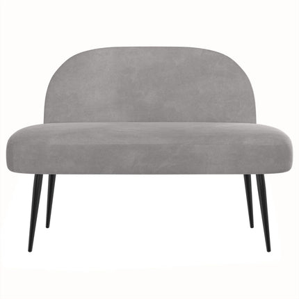 Klädd bänk med ryggstöd Ljusgrå 110 x 60 x 76 cm Sammet