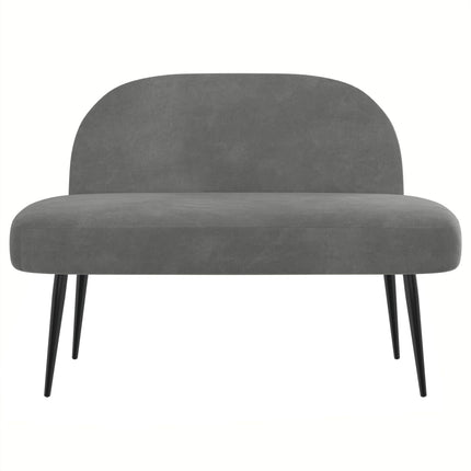 Klädd bänk med ryggstöd Mörkgrå 110 x 60 x 76 cm Sammet