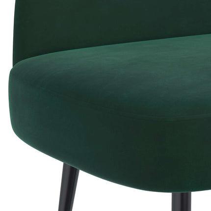 Klädd bänk med ryggstöd Mörkgrön 110 x 60 x 76 cm Sammet