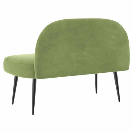 Klädd bänk med ryggstöd Ljusgrön 110 x 60 x 76 cm Sammet