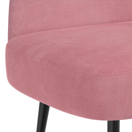 Klädd bänk med ryggstöd Rosa 110 x 60 x 76 cm Sammet