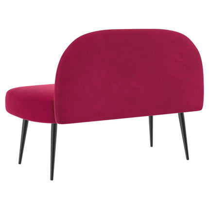Klädd bänk med ryggstöd Vinröd 110 x 60 x 76 cm Sammet