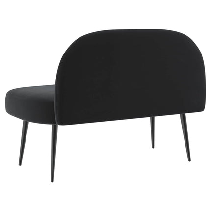 Klädd bänk med ryggstöd Svart 110 x 60 x 76 cm Sammet