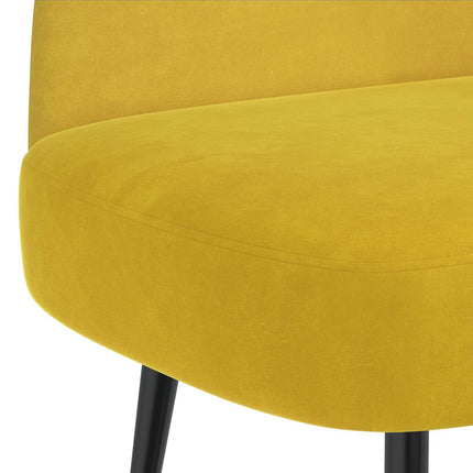 Klädd bänk med ryggstöd Gul 110 x 60 x 76 cm Sammet