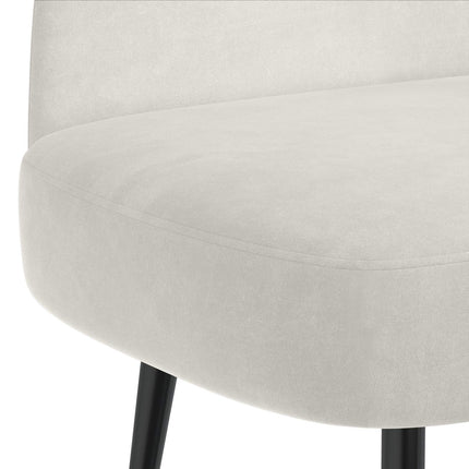 Klädd bänk med ryggstöd Gräddvit 110 x 60 x 76 cm Sammet