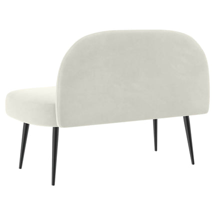 Klädd bänk med ryggstöd Gräddvit 110 x 60 x 76 cm Sammet