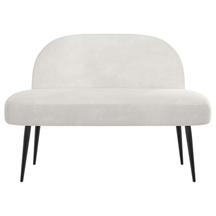 Klädd bänk med ryggstöd Gräddvit 110 x 60 x 76 cm Sammet