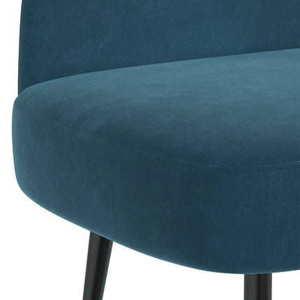 Klädd bänk med ryggstöd Blå 110 x 60 x 76 cm Sammet