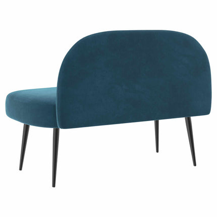 Klädd bänk med ryggstöd Blå 110 x 60 x 76 cm Sammet