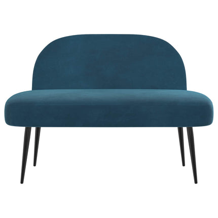 Klädd bänk med ryggstöd Blå 110 x 60 x 76 cm Sammet