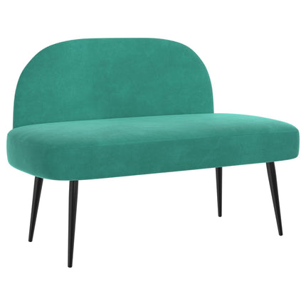 Klädd bänk med ryggstöd Turkos 110 x 60 x 76 cm Sammet