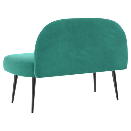 Klädd bänk med ryggstöd Turkos 110 x 60 x 76 cm Sammet