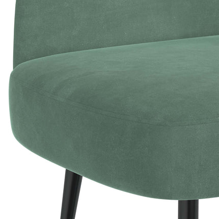 Klädd bänk med ryggstöd havsgrön 110 x 60 x 76 cm Sammet