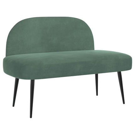Klädd bänk med ryggstöd havsgrön 110 x 60 x 76 cm Sammet