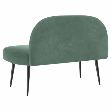 Klädd bänk med ryggstöd havsgrön 110 x 60 x 76 cm Sammet