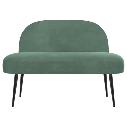 Klädd bänk med ryggstöd havsgrön 110 x 60 x 76 cm Sammet