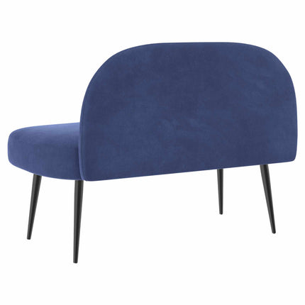 Klädd bänk med ryggstöd Polisblå 110 x 60 x 76 cm Sammet
