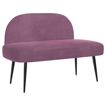 Klädd bänk med ryggstöd Lila 110 x 60 x 76 cm Sammet