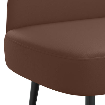 Klädd bänk med ryggstöd Brun 110 x 60 x 76 cm Konstläder